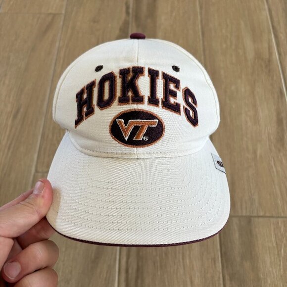 Zephyr Virginia Tech Hokies Adjustable Hat Unisex White Maroon College Sports - Picture 1 of 8